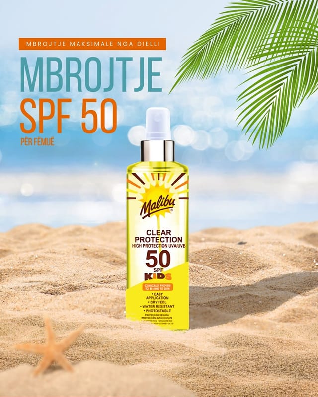 Malibu Clear Protection SPF 50 për fëmijë