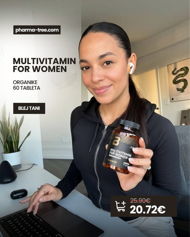 Grua në zyrë që mban Multivitamin For Women