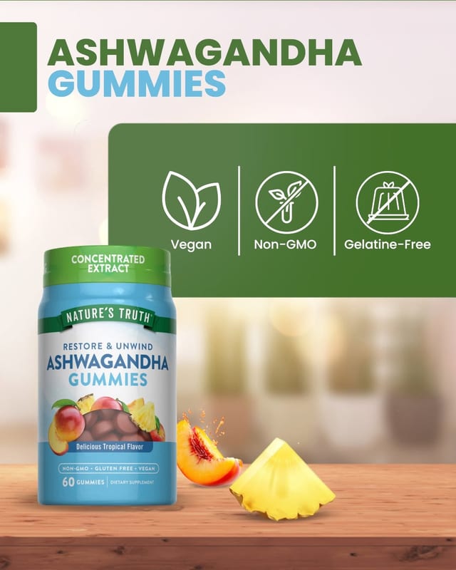 Ashwagandha Gummies me fruta tropikale