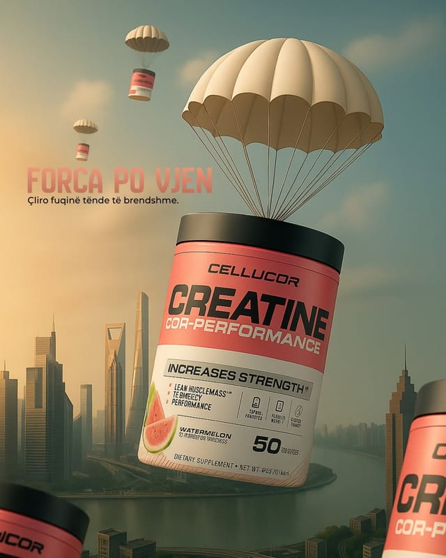 Creatine me shije shalqiri që zbret me parashutë