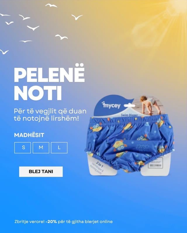 Pelenë noti mycey me motive detare blu