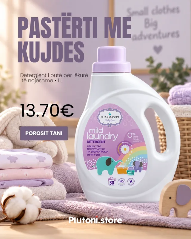 Dizajn për detergjent rrobash për bebe