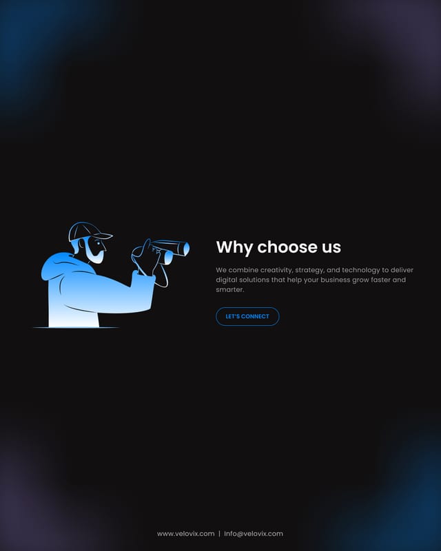 Ilustrim me dylbi dhe teksti Why choose us